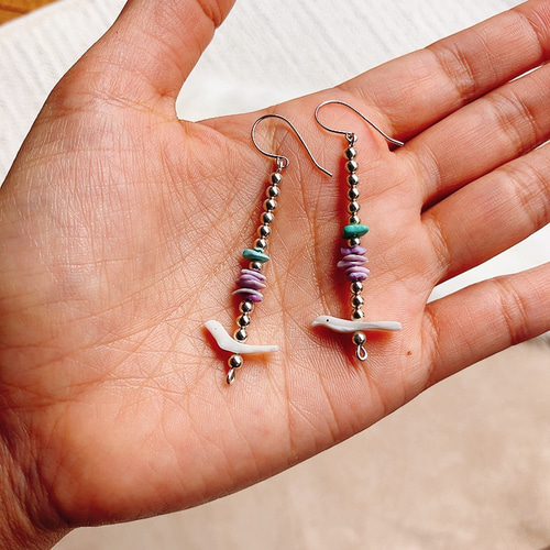 ナバホパール✴︎silver925 シルバーピアス✶インディアン