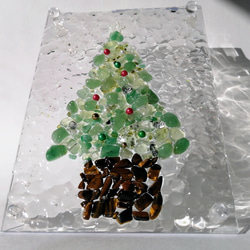 天然石のクリスマスツリープレート / レジン / 雪 / 置物 / オブジェ / インテリア 6枚目の画像