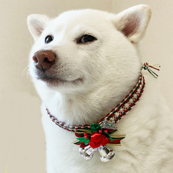 クリスマスチョーカー【ベル付】大型犬用 ★セミオーダー★ 4枚目の画像