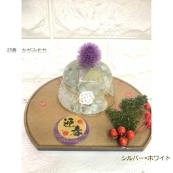 Kagami Mochi Cream“顏色綠色x基座半月Bon Gold”Herbarium Kagami Mochi新年裝飾K 第6張的照片
