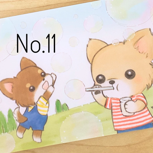春夏秋冬チワワちゃん イラストポストカード 10枚セット