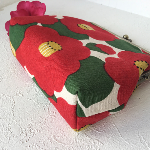 sakura様 オーダーご確認用 ポーチ がま口 花柄 赤 布製がま口ポーチ sakura様 オーダーご確認用 ポーチ がま口