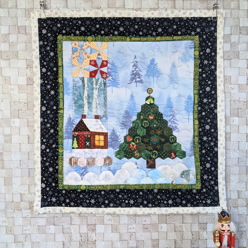 Xmasタペストリー ハンドメイド パッチワーク キルト クリスマス