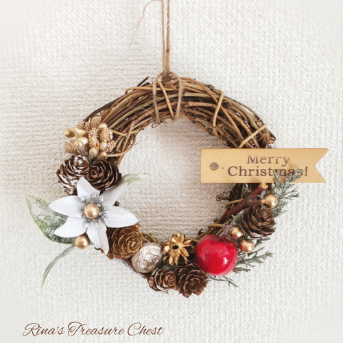 静かな小さなリース 超早割クリスマス2025】 リース ♡ ミニサイズの可愛らしいデザイン