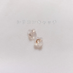 宝石質AAAモザンビークガーネットの小さな一粒ピアス　14kgf/1月誕生石/レッド 4枚目の画像