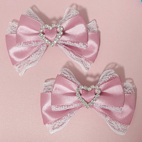♡エンジェルハートリボン ヘアクリップ♡ 羽モチーフ 量産型