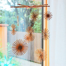 星のモビール 麦藁細工 ナチュラルなモビール ベビーメリー