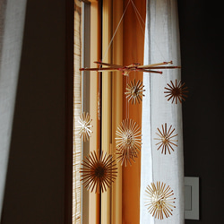 星のモビール　麦藁細工　ナチュラルなモビール　ベビーメリー 3枚目の画像