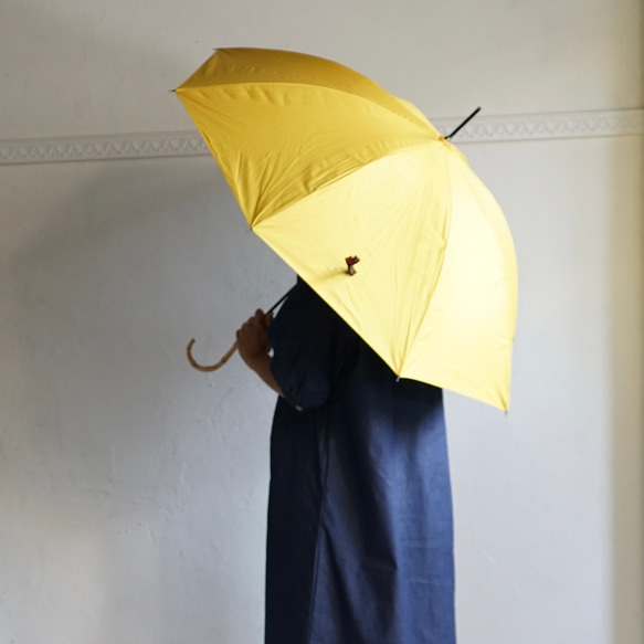 UVカット長傘 インド サリー リボン 紫外線99.9%カット 竹の傘 竹ハンドル 晴雨兼用 長傘 ALCEDO 12枚目の画像