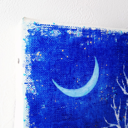 油絵 雪月夜 絵画 ICHI 通販 15042617｜Creema(クリーマ)
