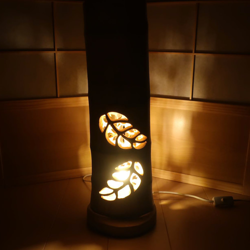 竹灯り・竹あかり・竹灯籠・竹灯篭・竹ランプ 繊細・両面彫り～～ 癒し