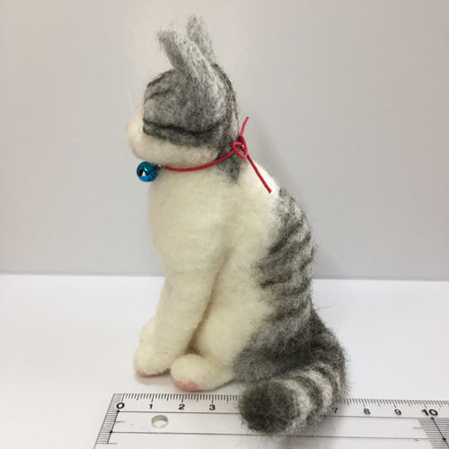 羊毛フェルト 猫 サバ白 羊毛フェルト masapan 通販 11304388
