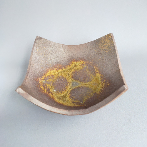 陶器の皿（木箱付き）　焼締四方皿 四方皿 焼締め 【商品番号：00257】 中皿 やきもの實陶 通販 15042918