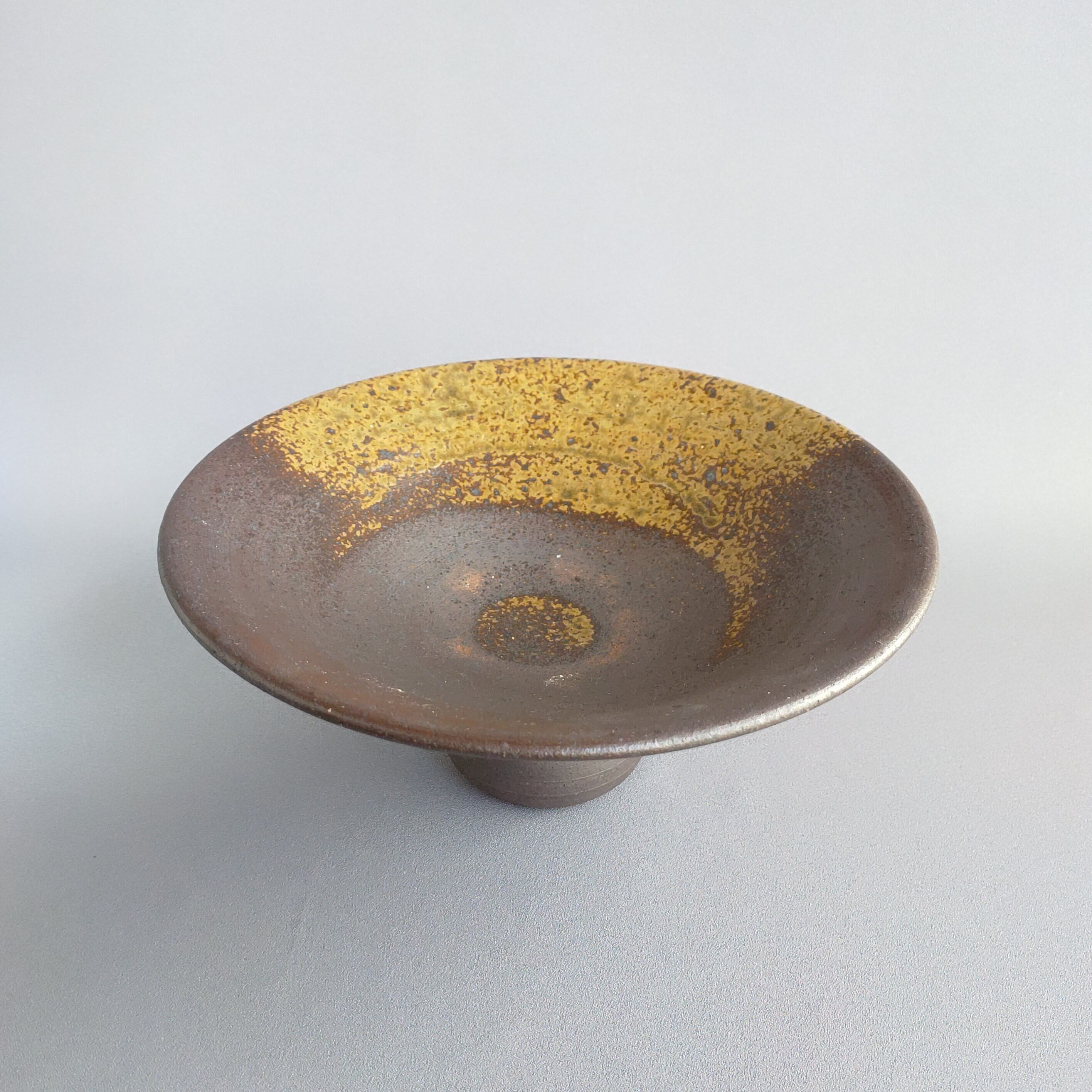 コンポート　水盤　焼締め　【商品番号：00262】