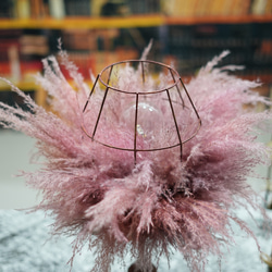 ドライフラワーのランプ★ピンクのアフロ 5枚目の画像