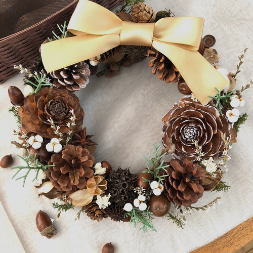 Natural＊木の実のリース☆ドライフラワーリース ドライフラワー  