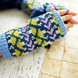 【即納可】ウール・編み込み手袋（N-410105）・ペルーニット 10枚目の画像