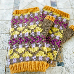 【即納可】ウール・編み込み手袋（N-410105）・ペルーニット 2枚目の画像