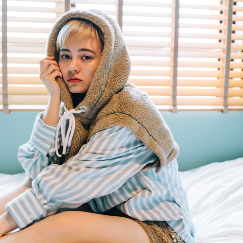 boa foodie neck warmer(beige)・バラクラバ ネックウォーマー HIME