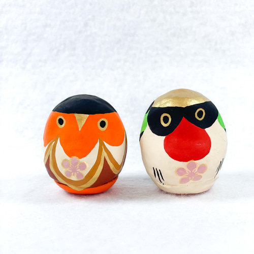 ご当地だるま 木鷽(きうそ) 東京 上野 ✖️ 湯島2羽セット 立体