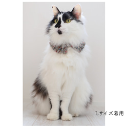 猫 犬 首輪 フリルスタイ リバティプリント × Nancy Ann パープル ラッピング無料 13枚目の画像