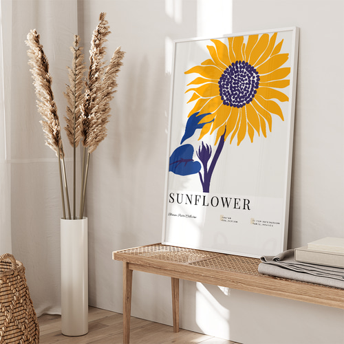 アートポスター 向日葵ポスター 北欧テイスト モダンインテリア 明るい