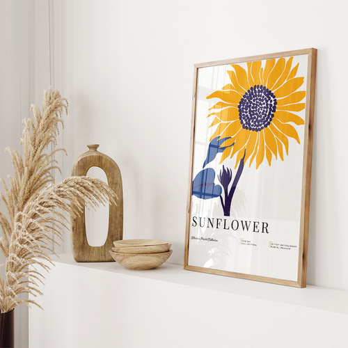 アートポスター 向日葵ポスター 北欧テイスト モダンインテリア 明るい