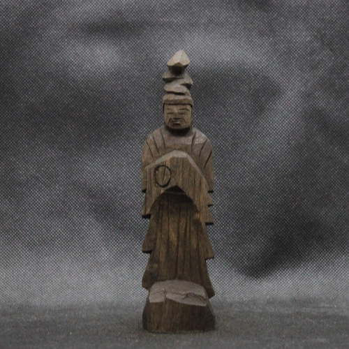 仏像 円空仏 木彫 薬師三尊(14/16/14cmcm 着色 yn3zon3505) 彫刻 円空