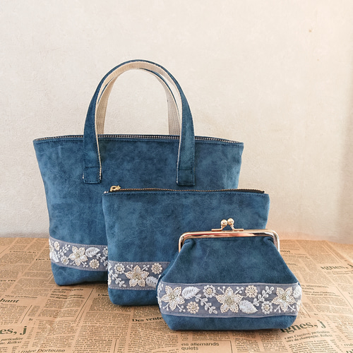 インド刺繍リボンのミニトートバッグ トートバッグ goldenisland 通販  