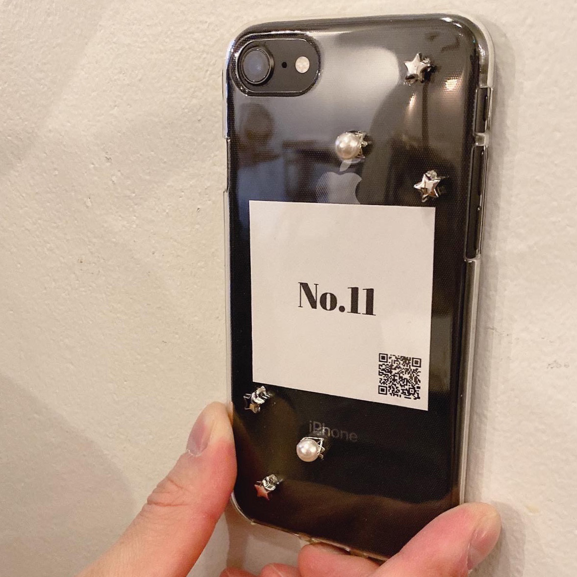 ビジューソフトカバー/スマホケース/メンズパール/スター/星/韓国風