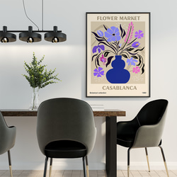 抽象画 ボタニカル パープル花瓶 Flower Market / インテリアポスター 海外アート /4521 4枚目の画像
