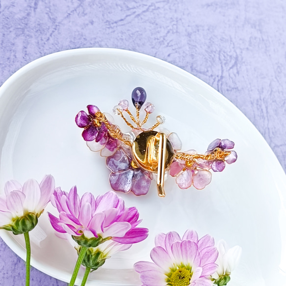 春を告げる花・梅の花 ( 紫・紅・薄紅藤 ・実 ) 　アーチ型　ボニーフック　 10枚目の画像