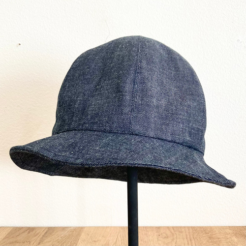 国産岡山セルヴィッチデニムメンズハットインディゴブラックL