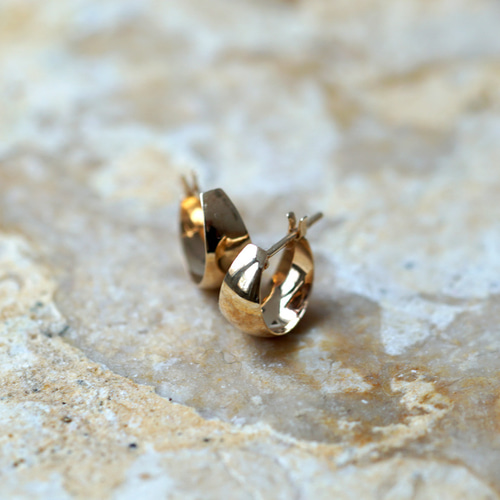 k10 フープ　ムーンフープ　ピアス 送料無料】K10 ムーンフープピアス 5mm×10mm ペア ピアス