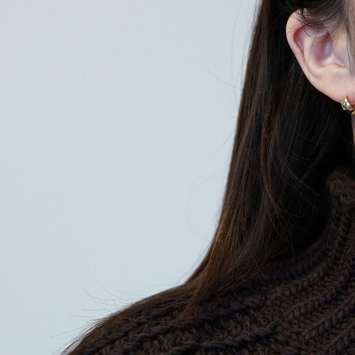 送料無料】K10 ムーンフープピアス 5mm×10mm ペア ピアス（フープ