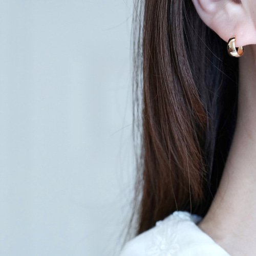 k10 フープ　ムーンフープ　ピアス 送料無料】K10 ムーンフープピアス 5mm×10mm ペア ピアス