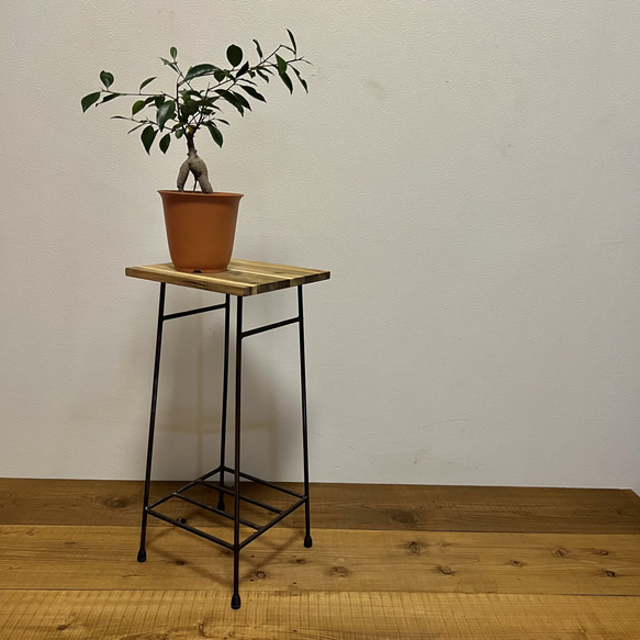 【アイアンマルチミニテーブル】　カフェテーブル　サイドテーブル　観葉植物 スタンド ラック  ナチュラル シンプル 2枚目の画像
