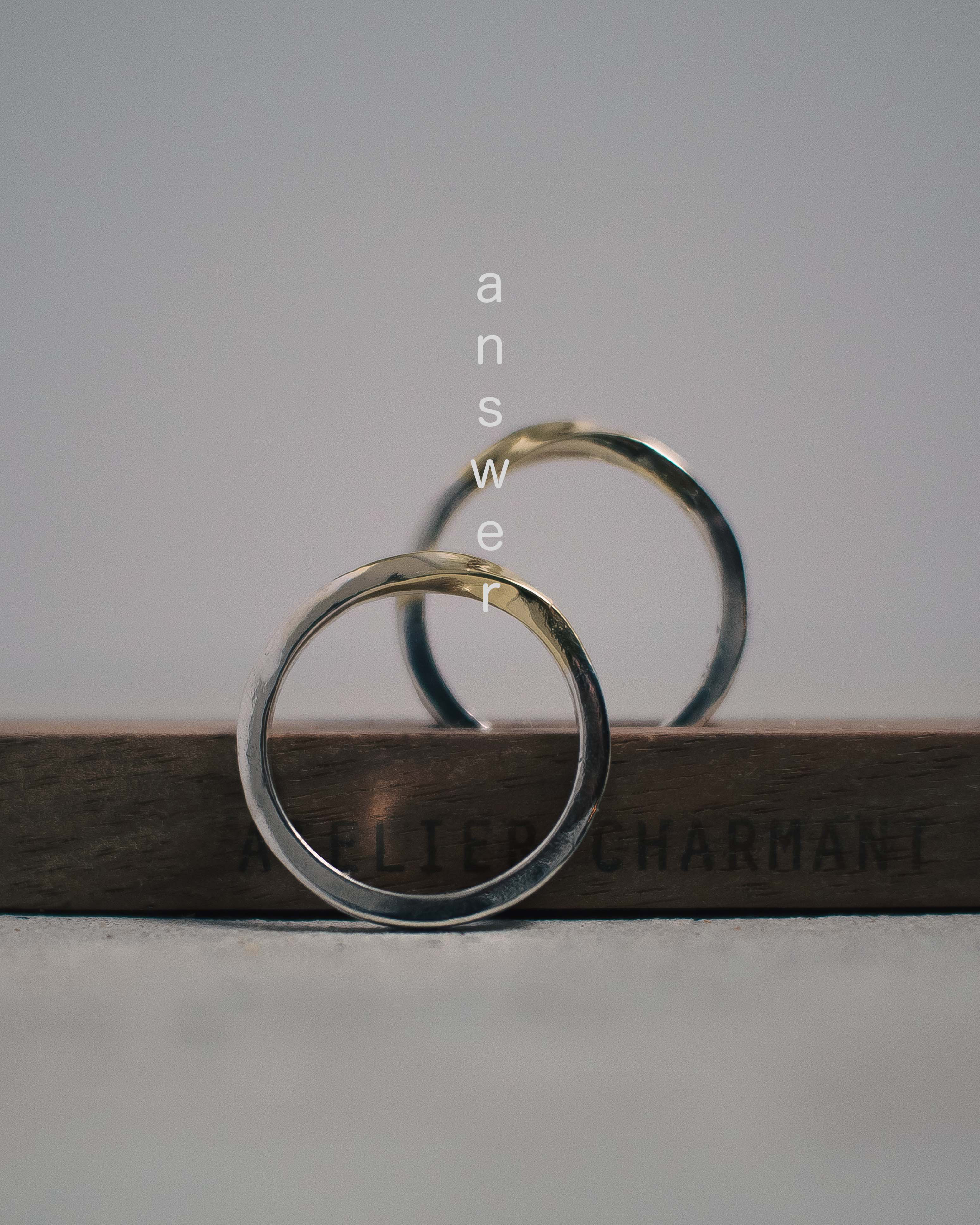 名入れ可｜シルバー950リング「アンサー」｜ペアリング対応・華奢＆メンズサイズあり・刻印無料