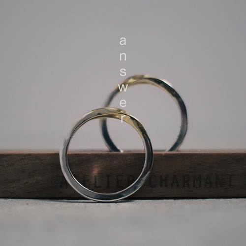 名入れ可｜シルバー950リング「アンサー」｜ペアリング対応・華奢