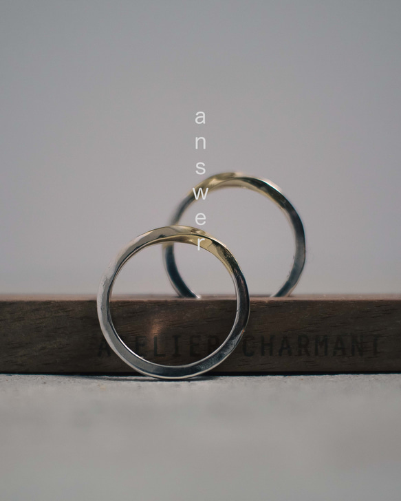 名入れ可｜シルバー950リング「アンサー」｜ペアリング対応・華奢