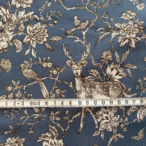 人気生地！『トワルドジュイ Toile de Jouy フォレスト ダークブルー
