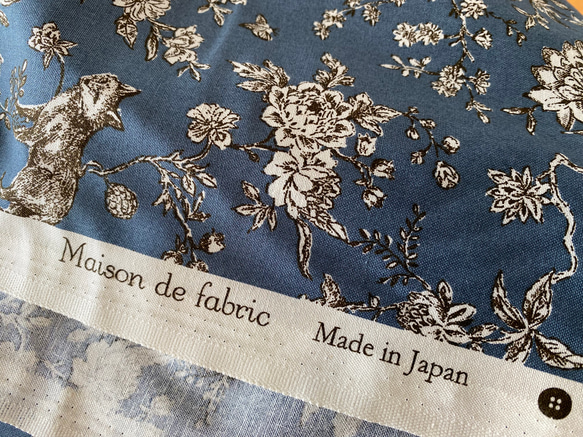 人気生地！『トワルドジュイ　Toile de Jouy　フォレスト　ダークブルー』～巾110cm×50㎝単位でカット～ 4枚目の画像