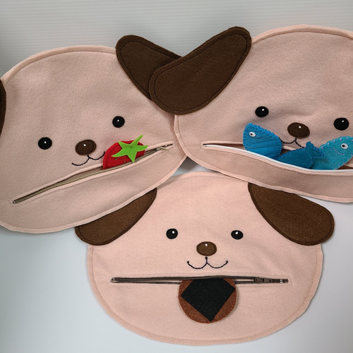 フェルトのファスナー遊び「いぬ」 おもちゃ・人形 otanisueki 通販