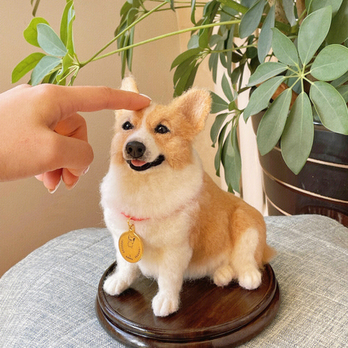 オーダーメイド ペット】羊毛 フェルト 犬 羊毛フェルト コーギー犬