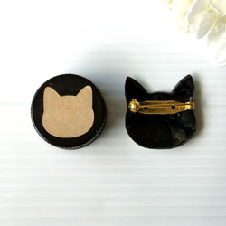 七宝焼き・猫のお顔ブローチ（大）☆アメリカン・ショートヘア 4枚目の画像