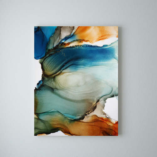 抽象アートパネル アートパネル BWA120 水の抽象 50x50cm 抽象画 絵画 50角 青 海