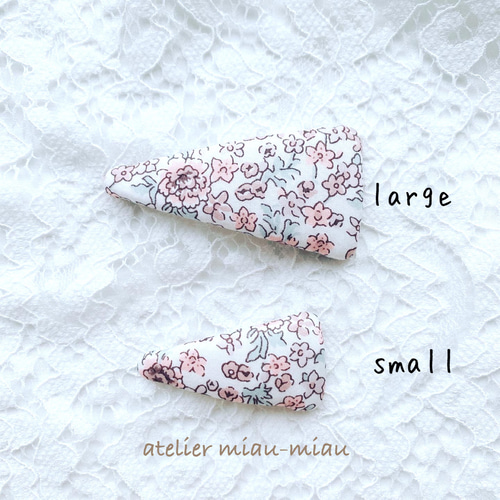 ღ三角パッチンピンღ small リバティプリント キッズヘアアクセサリー