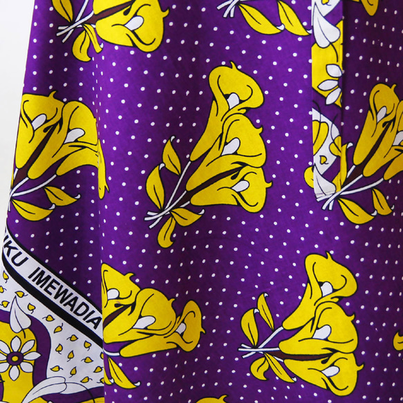 カンガの巻きスカート｜アフリカ布スカート ロングスカート アフリカンプリント 2枚目の画像
