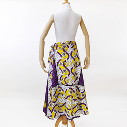 カンガの巻きスカート｜アフリカ布スカート ロングスカート アフリカンプリント 3枚目の画像