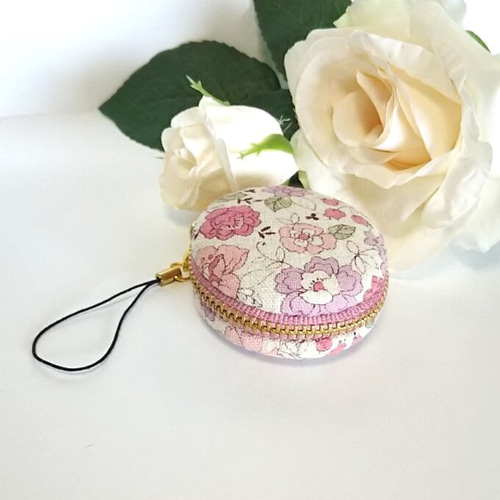 マカロンポーチ・ピンク花柄 ＃19 ポーチ natura-drop 通販